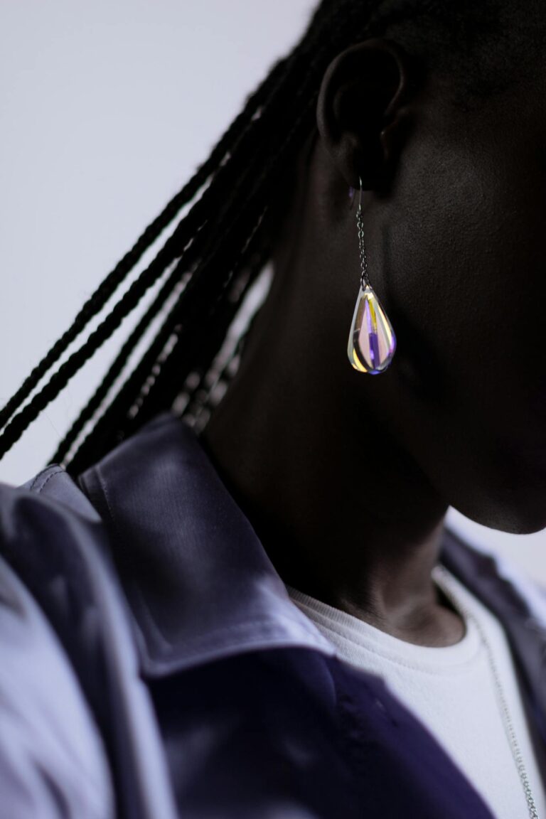 A Woman Wearing an Earring